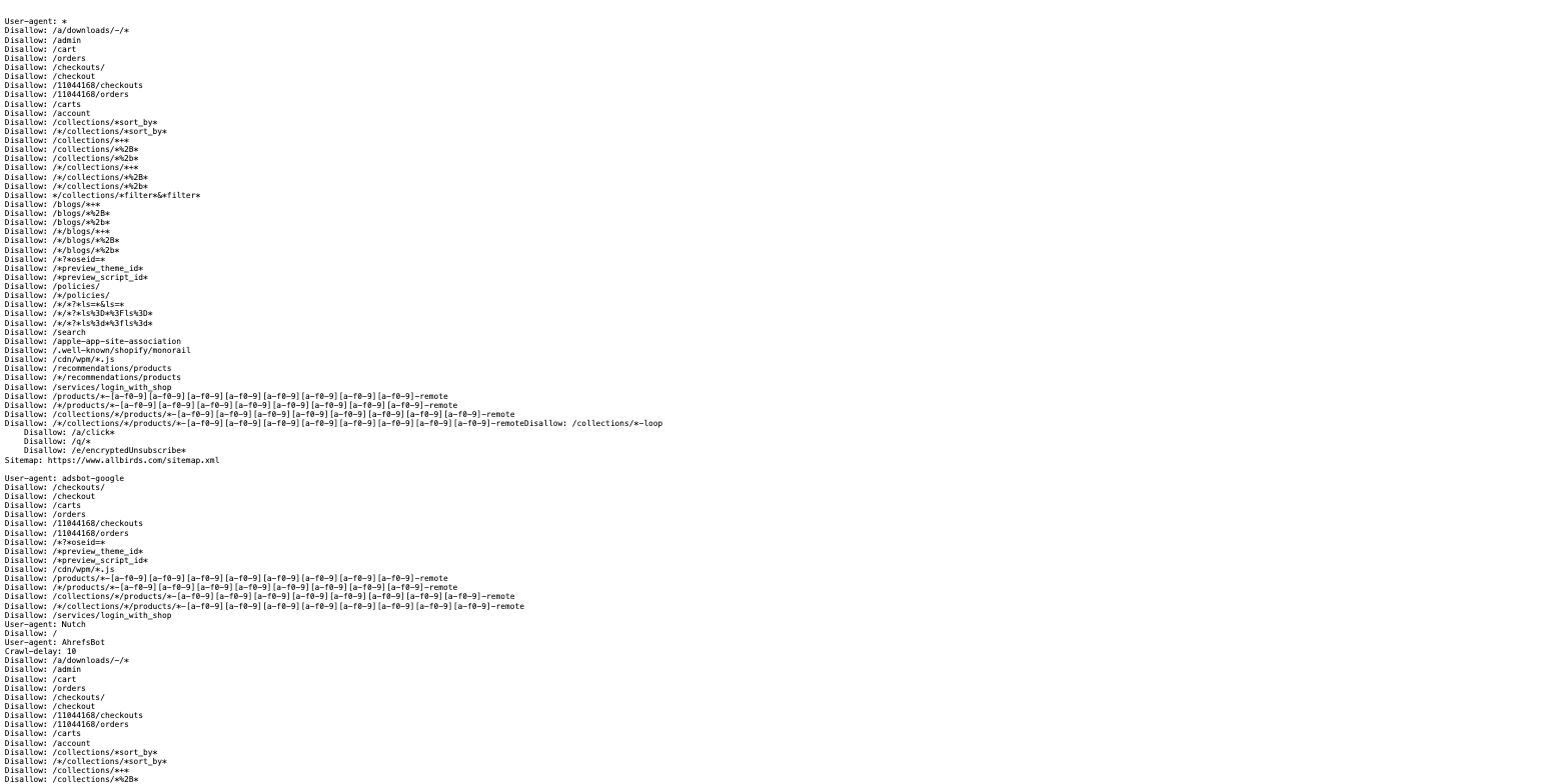 Volledig echt Shopify robots.txt-bestand